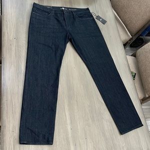 7 For All Mankind The Straight mens 40 tapered, straight leg, dark denim jeans